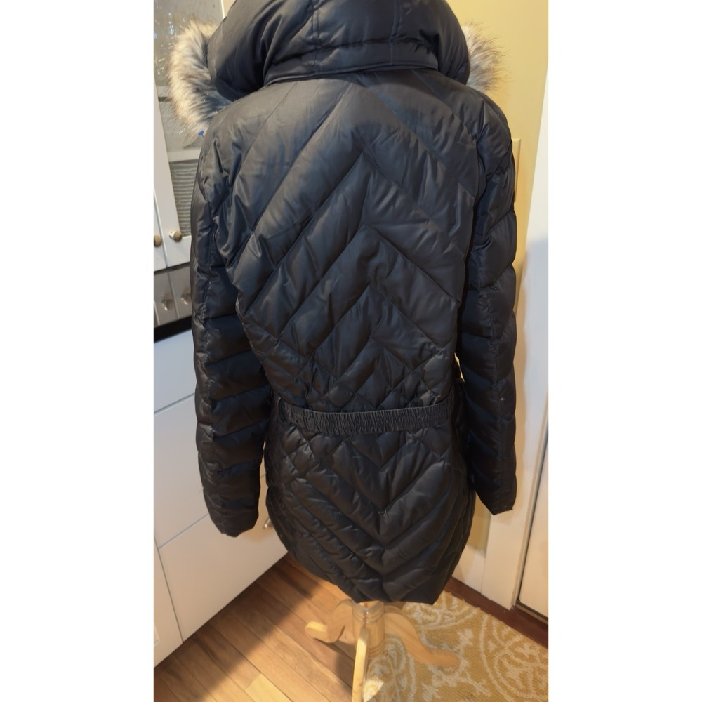 Eddie Bauer Women's Real Down-fill Parka Long Puffer Coat Faux Fur Hood‎ Black L - Picture 10 of 10